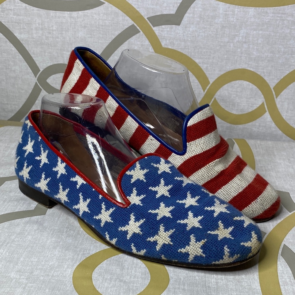 Stubbs & Wootton Blue Star and Red Stripe Slippers